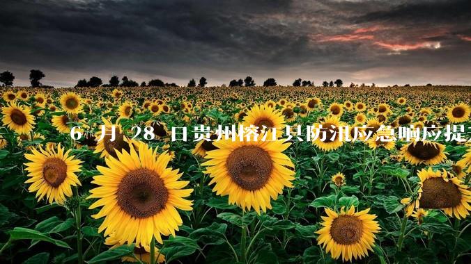6 月 28 日贵州榕江县防汛应急响应提升至 Ⅰ 级，全城撤离，当地情况如何？