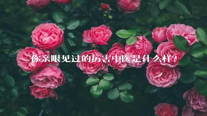 你亲眼见过的厉害中医是什么样？